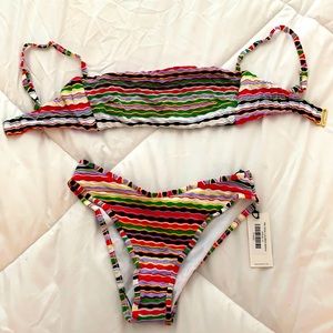 Montce swim Mer Stripe rib bikini small